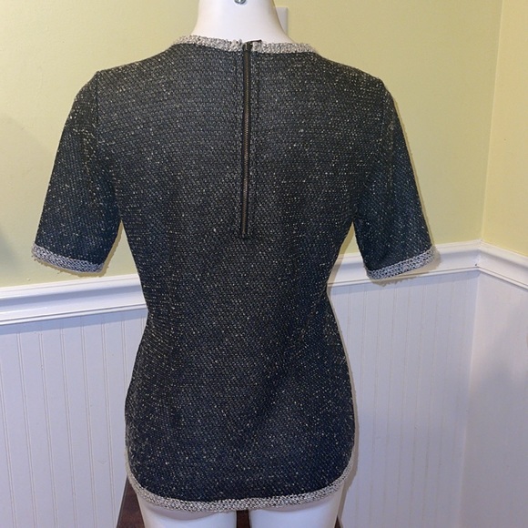 Cabi Coco Shell Tweed Knit Ladies Top. Size medium. Black and Gray. - Picture 6 of 12